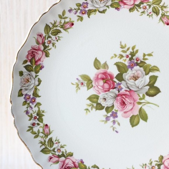 Vintage Old Foley Harmony Rose Gold Edged 10.5in Platter - Picture 3 of 9